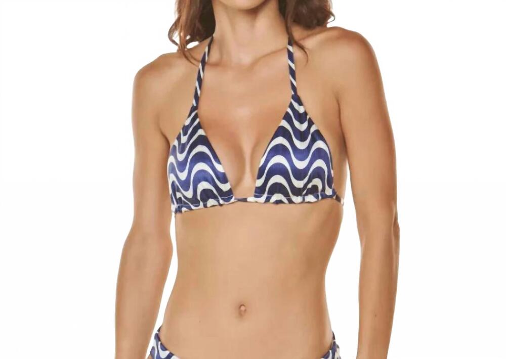 NEW DULZAMARA palawan triangle print bikini top in blue